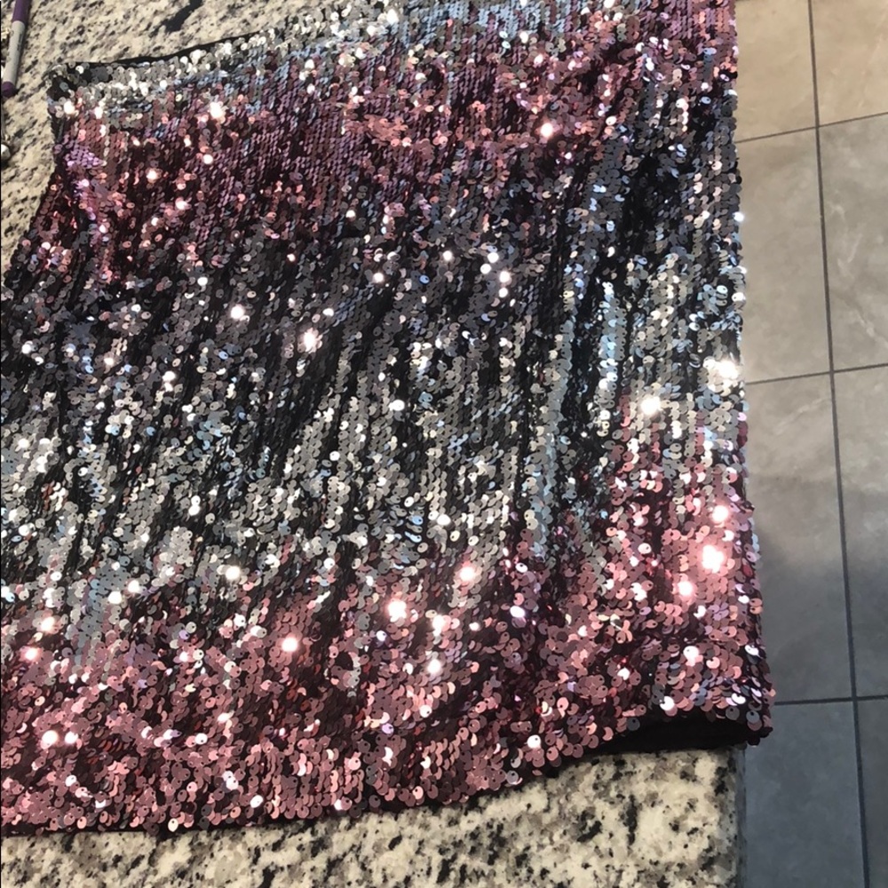 Pink sequin skirt
